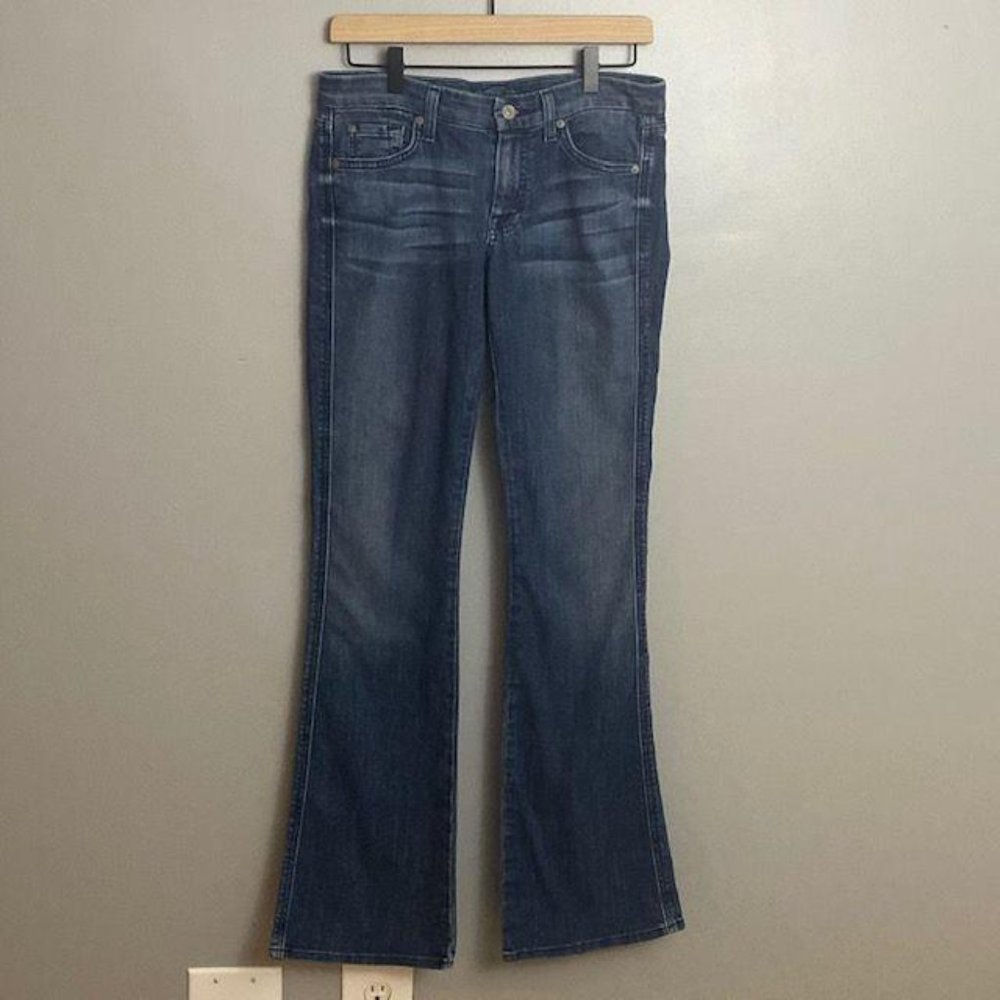 7 for all Mankind A Pocket Flare Dark Wash 28